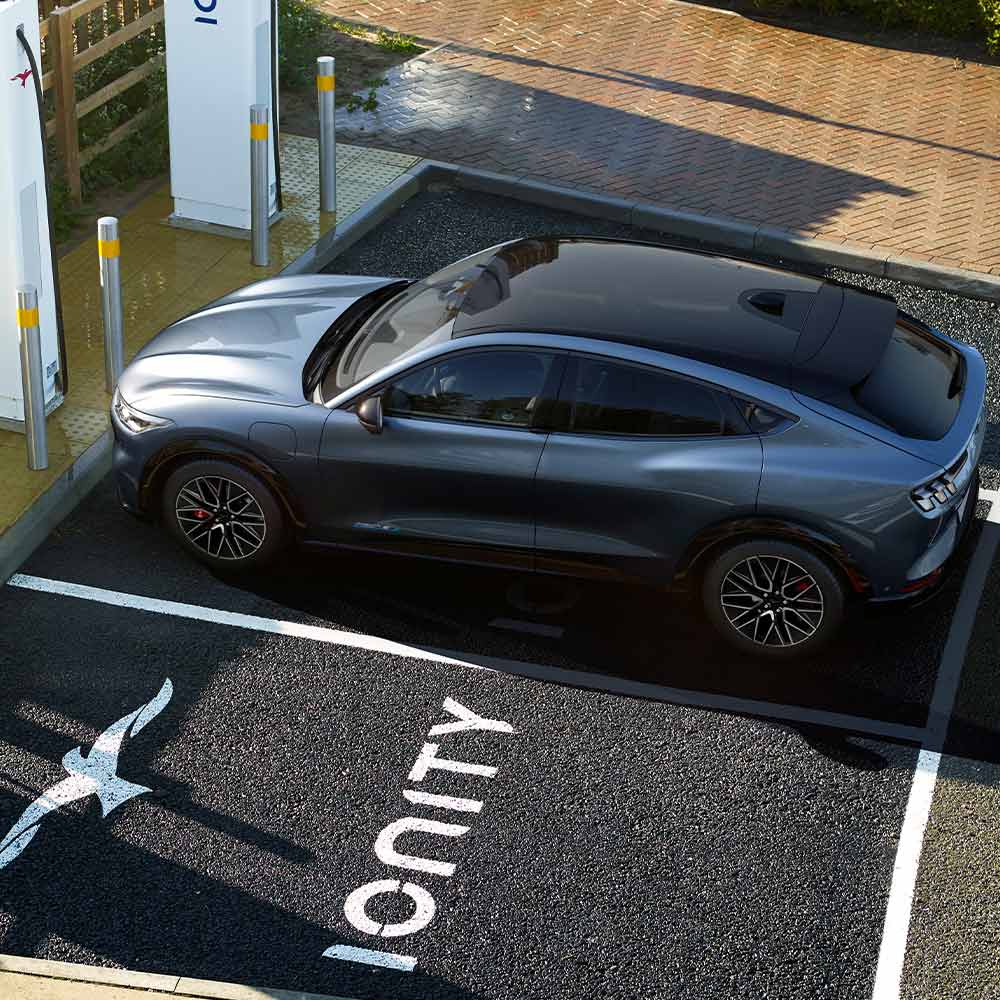 Ford Mustang Mach-E at Ionity charging station